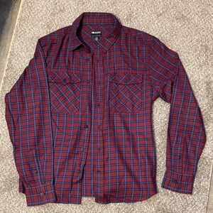 Outdoor Research Burgundy and Blue Plaid Shirt
